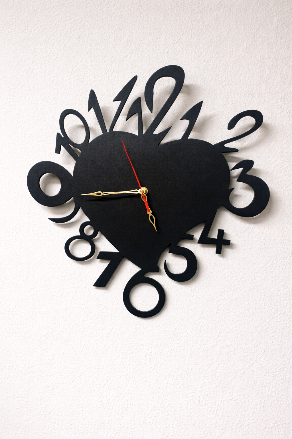Heart shape wall clock