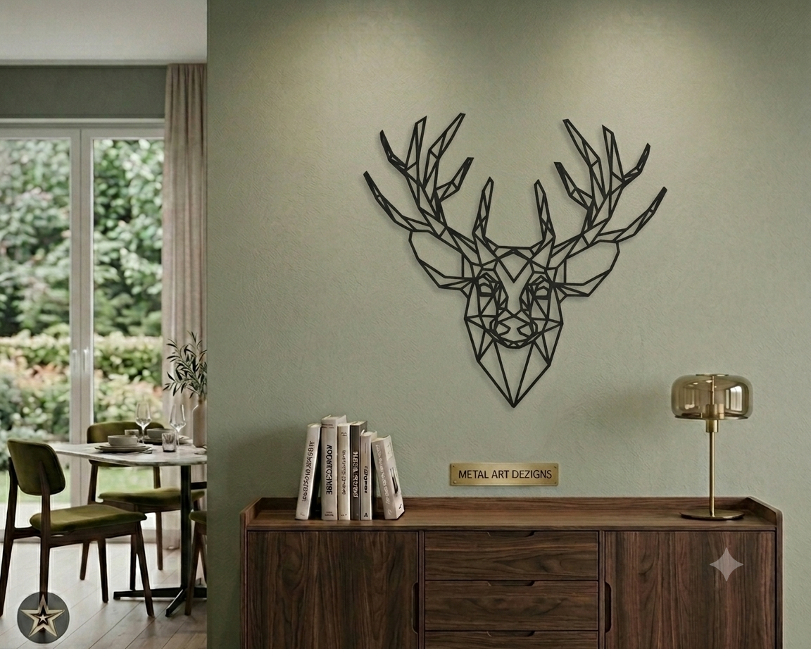 Geometric Antelope Metal Wall Art WAG0005