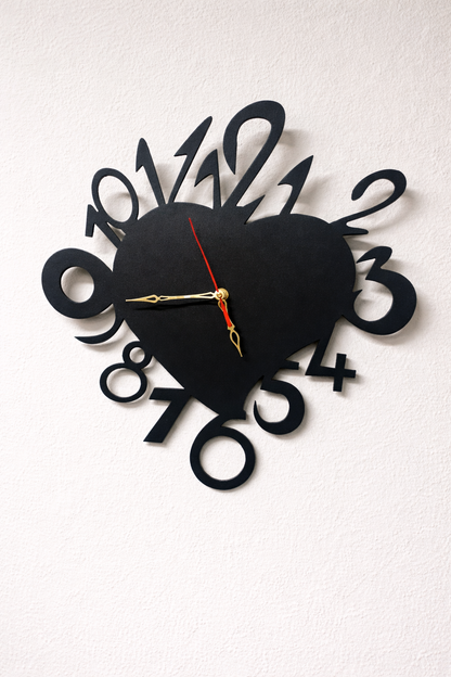 Heart shape wall clock