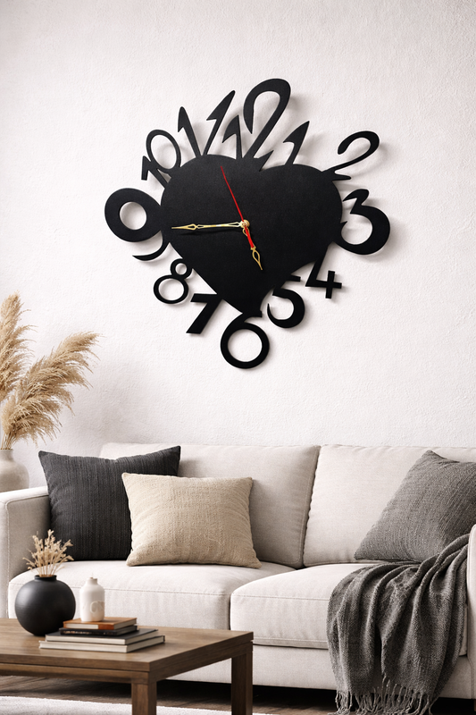 Heart shape wall clock