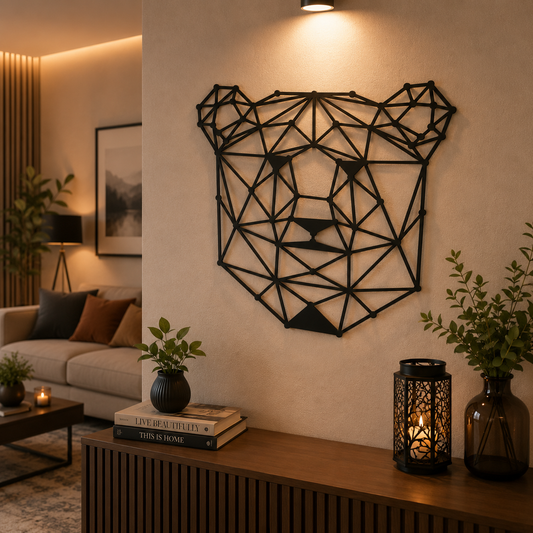 Geometric Jaguar Metal Wall Art WAG0006