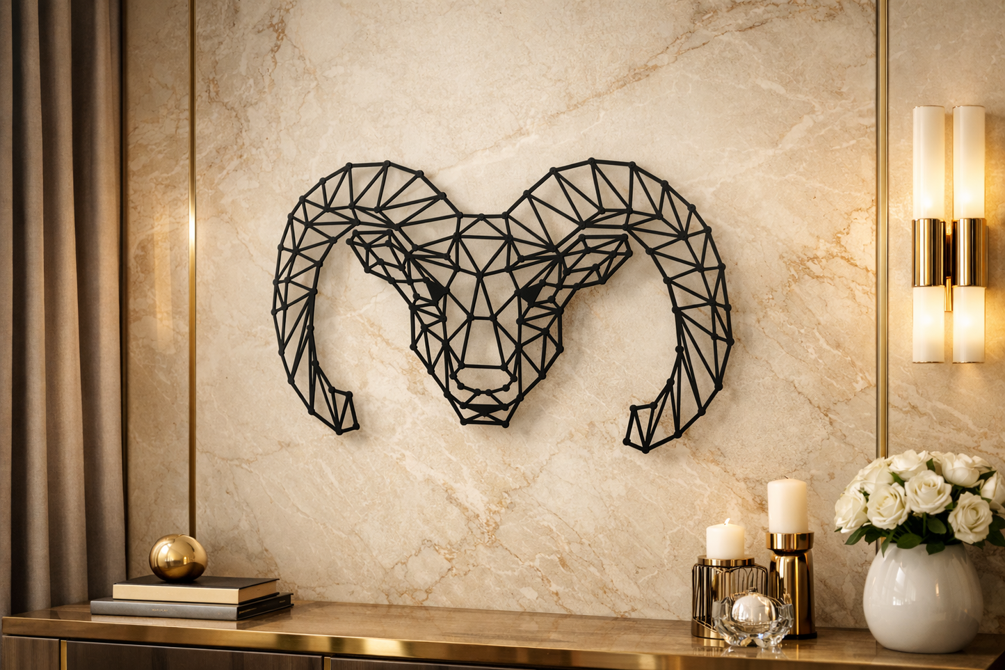 Geometric Antelope Metal Wall Art WAG0005