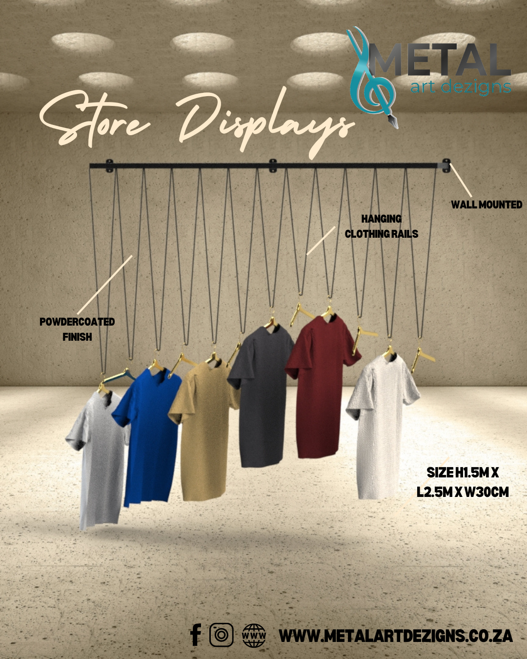 Video Rails For Shop Shop Display Hanging Rails RS1001002 – Metal Art Dezigns