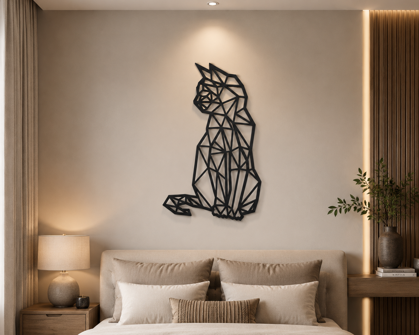 Geometric Cat Metal Wall Art WAG0001