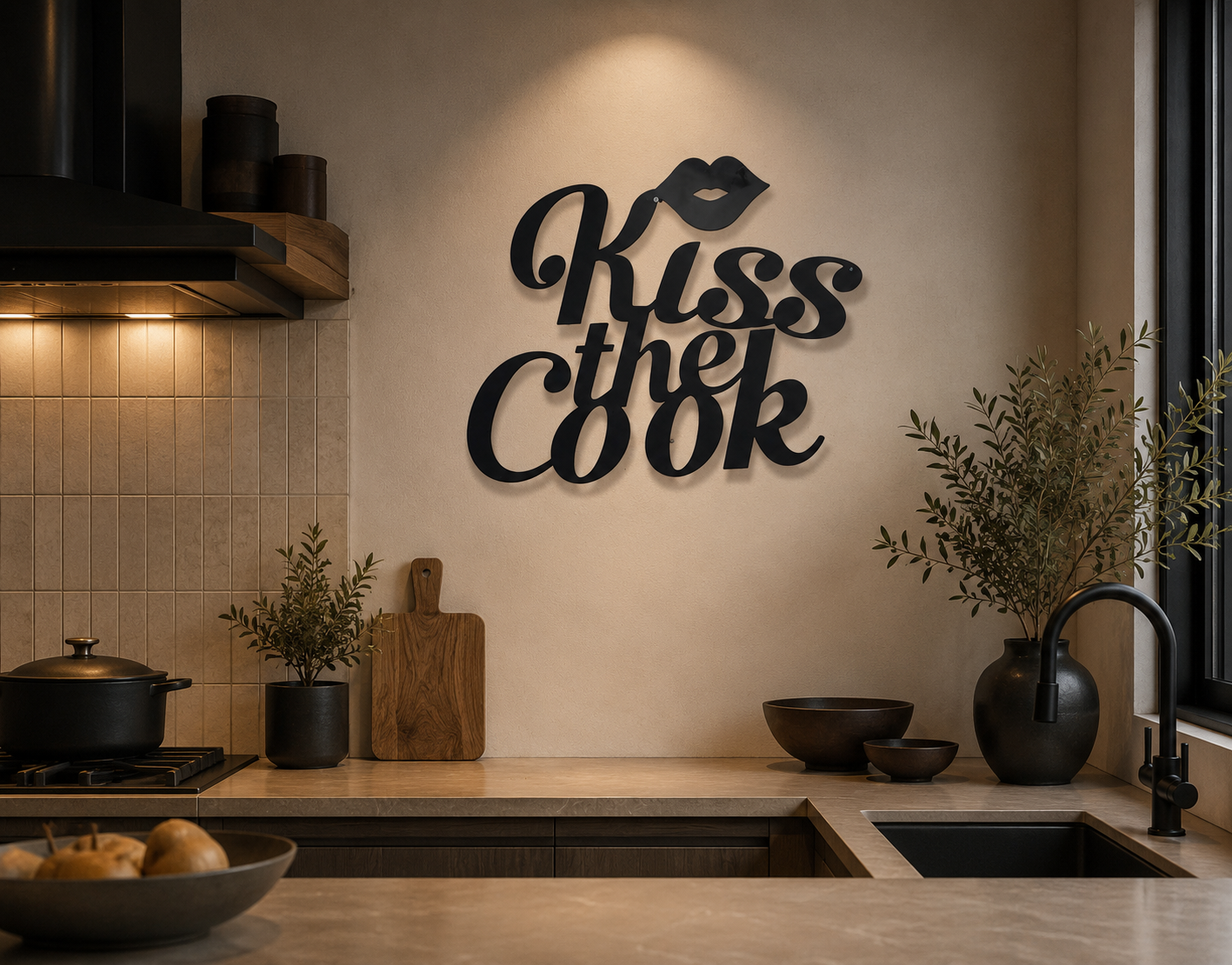 Kiss the Cook Steel Wall Art WAO0005